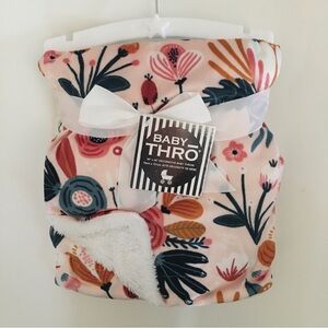 NEW Baby Blanket Floral Soft Cozy Sherpa Reverse Floral Baby Gift | Baby Thro